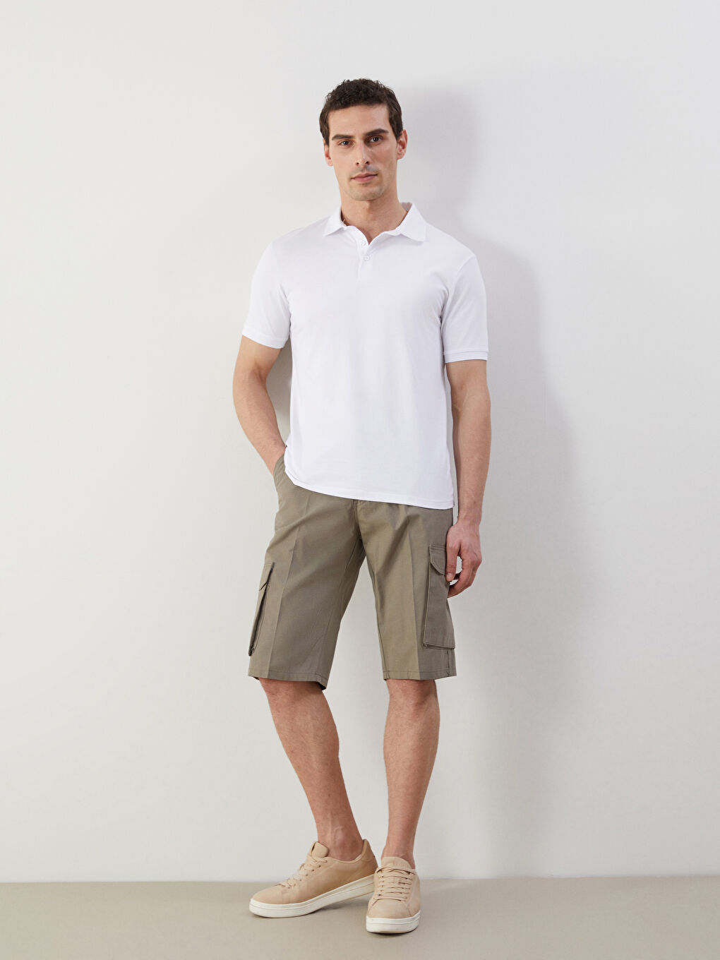 Yeşil Standart Kalıp Erkek Kargo Şort