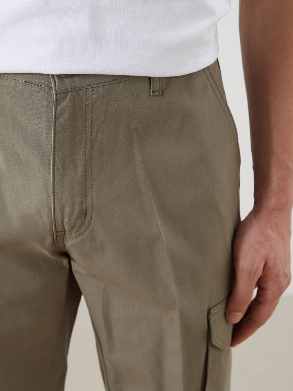 Yeşil Standart Kalıp Erkek Kargo Şort-2