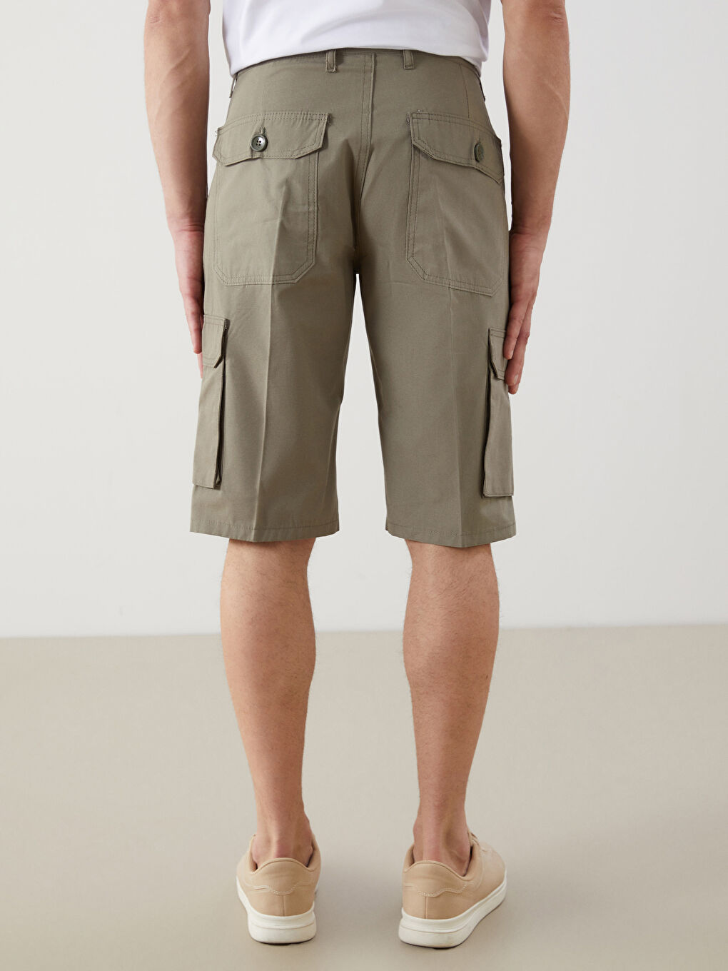 Yeşil Standart Kalıp Erkek Kargo Şort-3