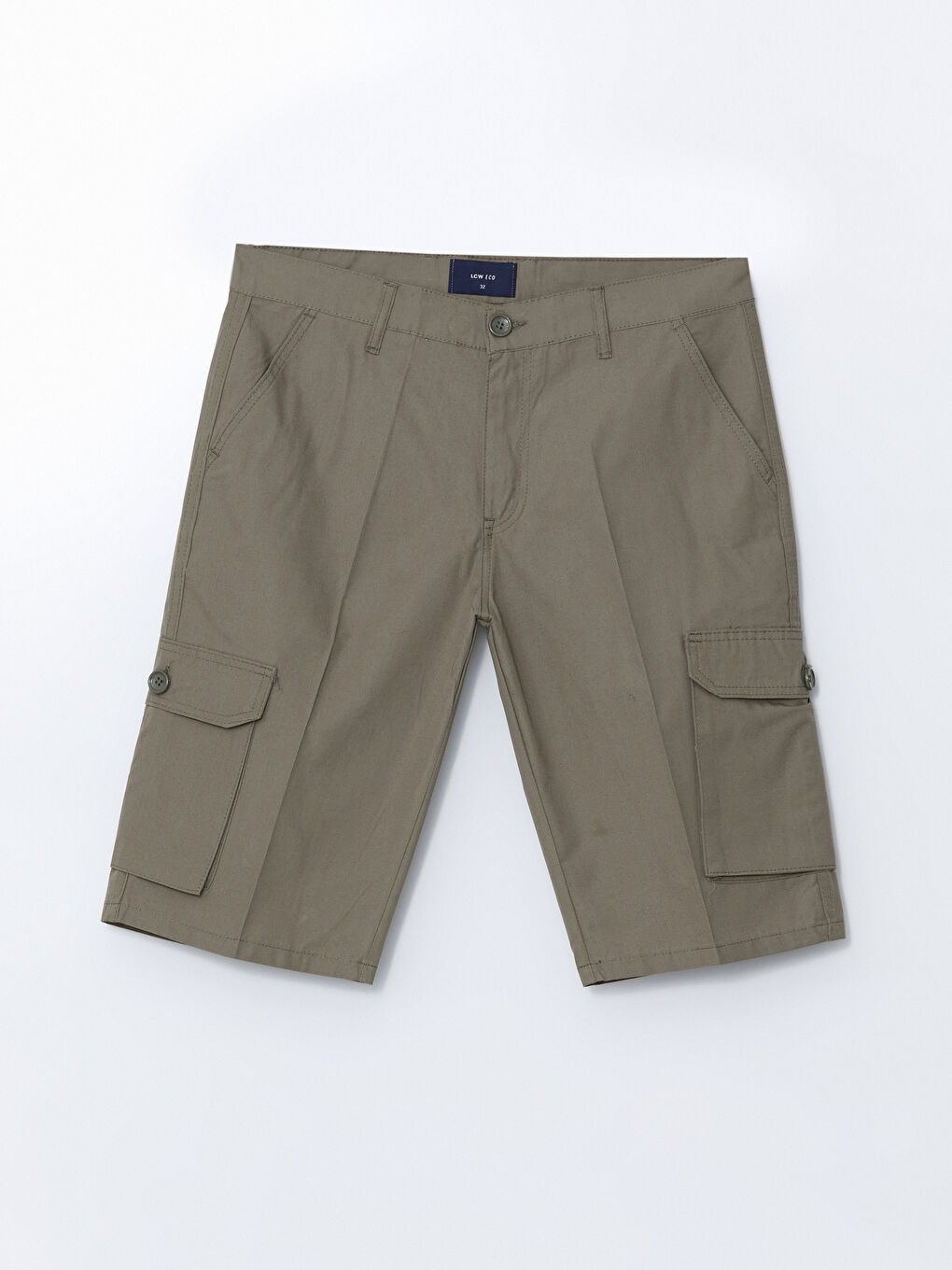 Yeşil Standart Kalıp Erkek Kargo Şort-4