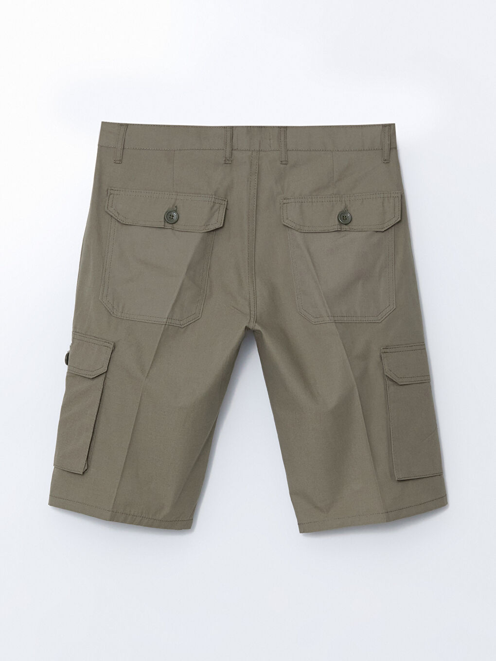 Yeşil Standart Kalıp Erkek Kargo Şort-5