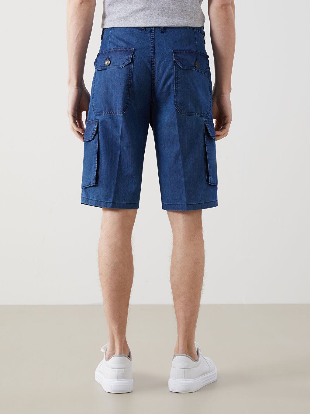 Mavi Standart Kalıp Erkek Kargo Şort-3