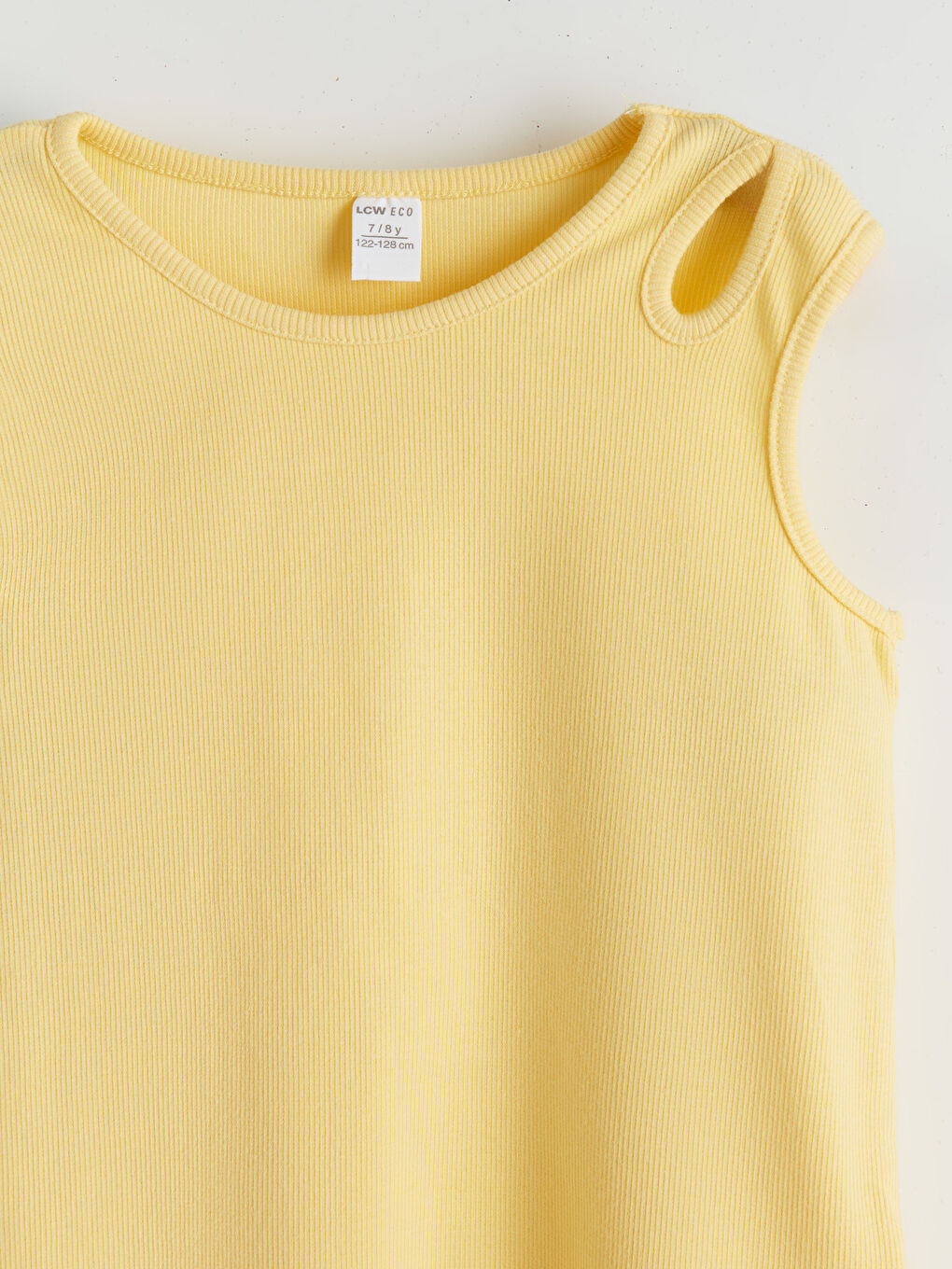 Sarı Bisiklet Yaka Kız Çocuk Atlet ve Tayt 2'li-3