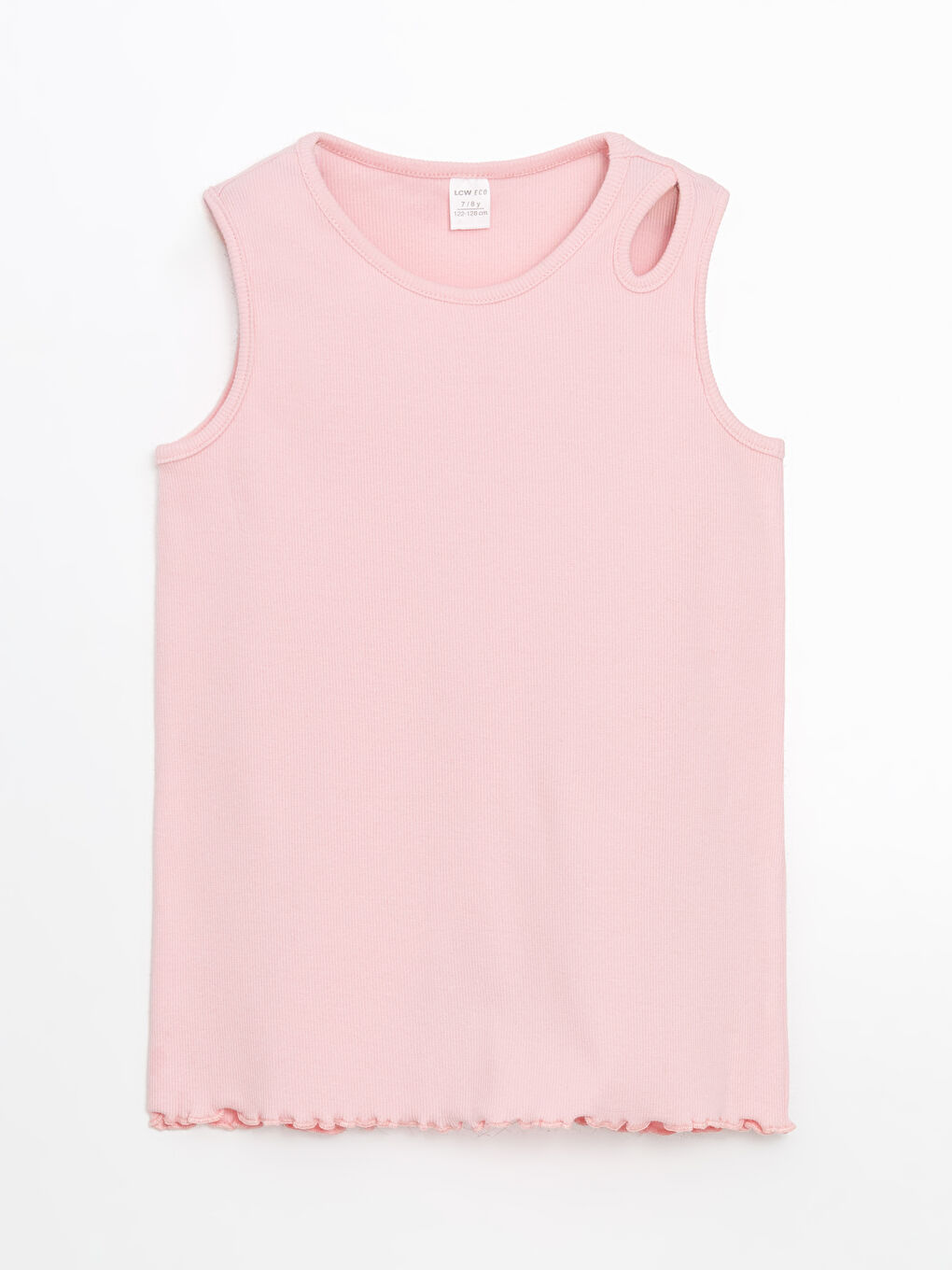 Pembe Bisiklet Yaka Kız Çocuk Atlet ve Tayt 2'li-1