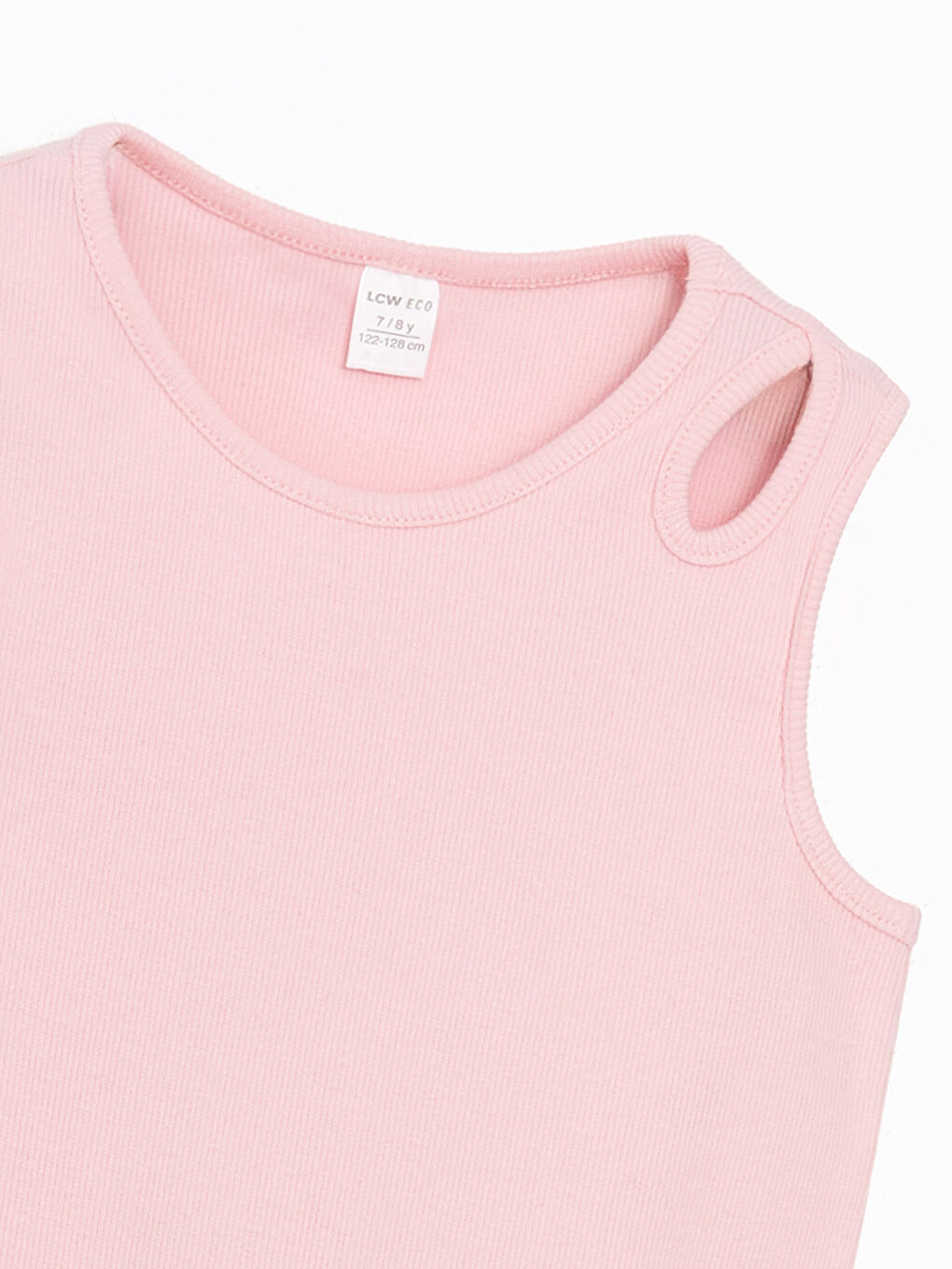 Pembe Bisiklet Yaka Kız Çocuk Atlet ve Tayt 2'li-5