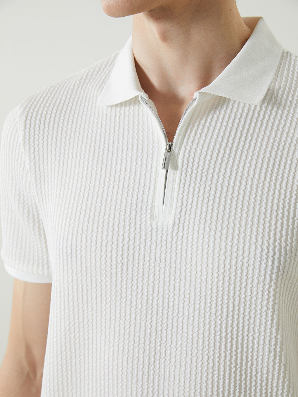 Polo Neck Short Sleeve Men's T-Shirt -S5L763Z8-R9J