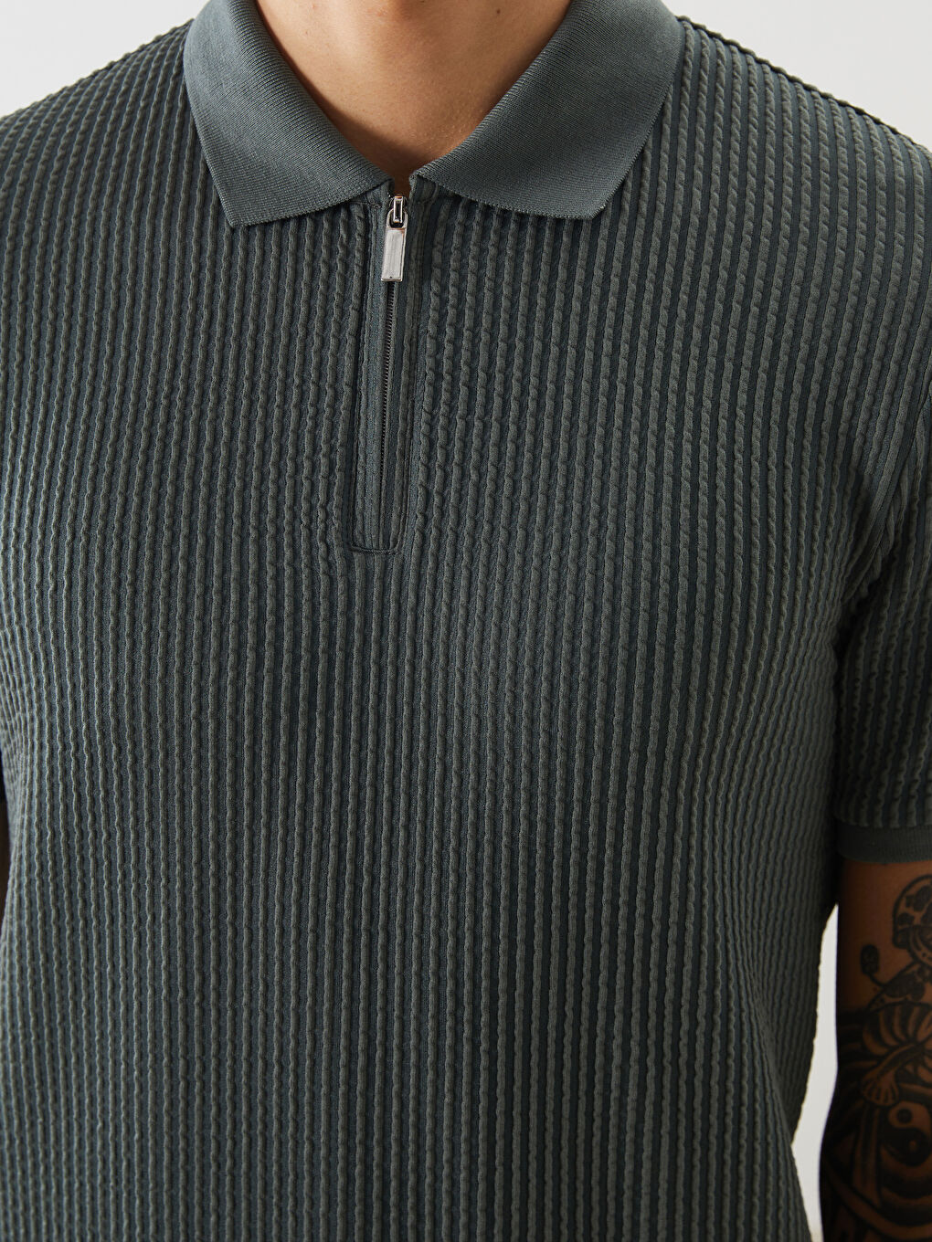 Polo Neck Short Sleeve Men's T-Shirt -S5L763Z8-YGK