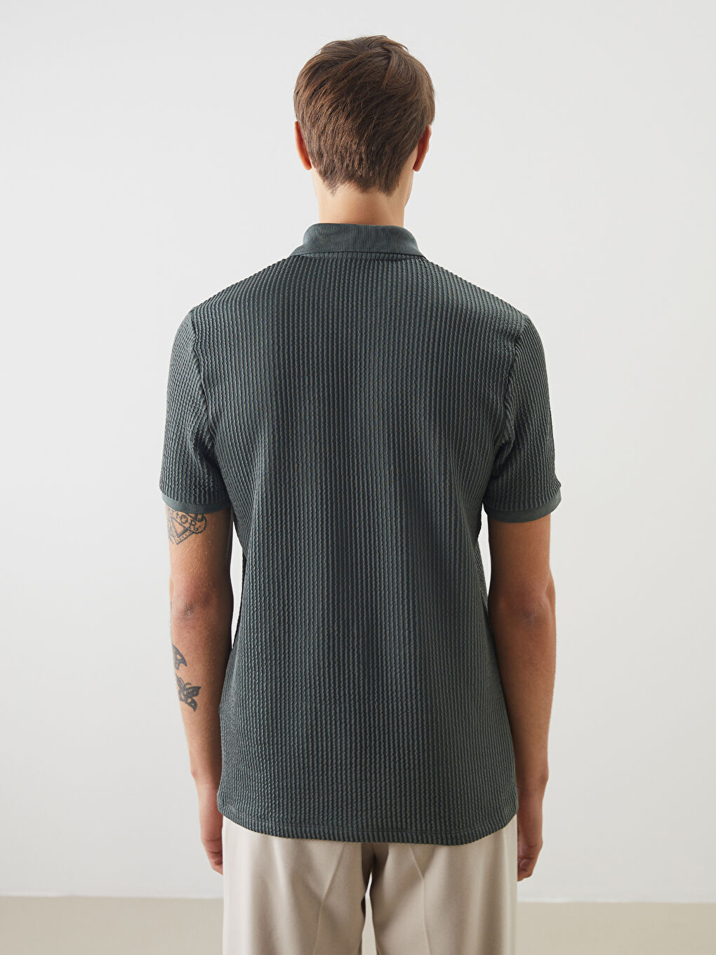 Polo Neck Short Sleeve Men's T-Shirt -S5L763Z8-YGK