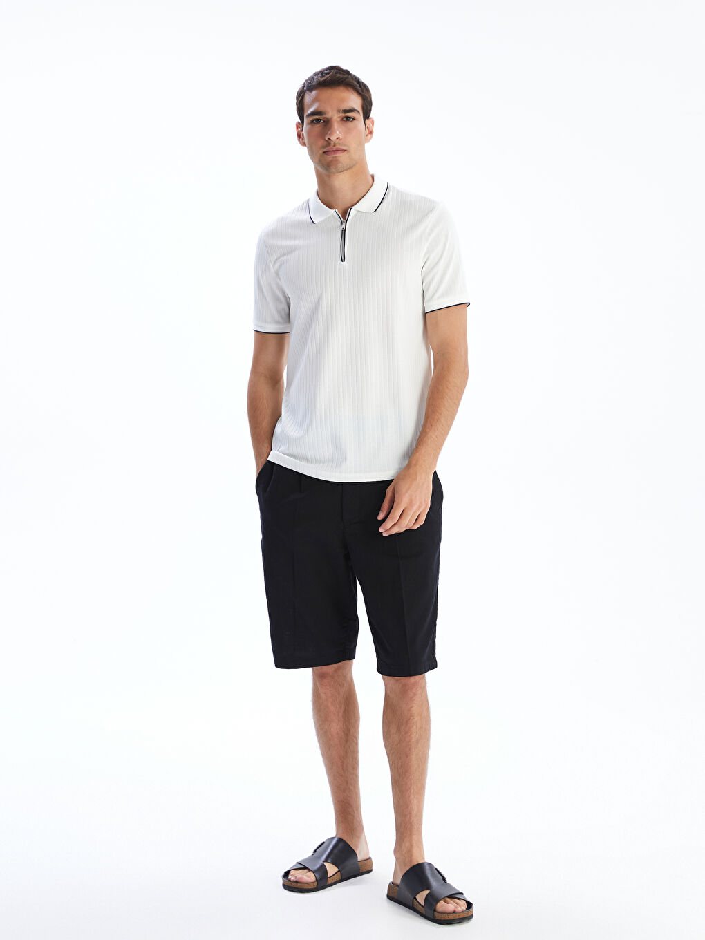 Polo Neck Short Sleeve Men's T-Shirt -S5L765Z8-R9J