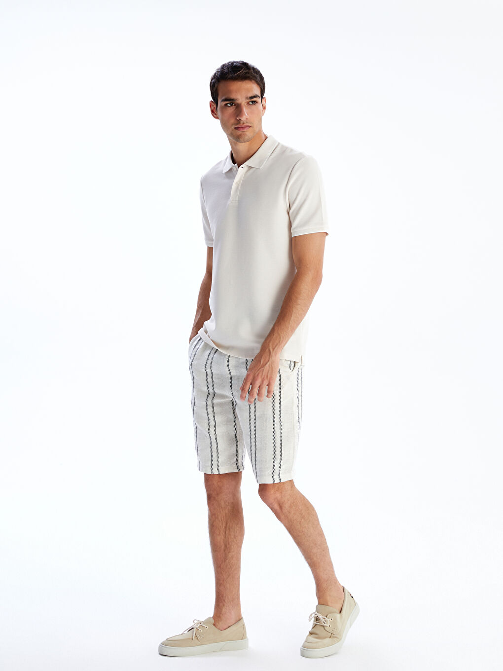 LCW Vision Polo Neck Men's Textured T-Shirt -S5L767Z8-VDJ