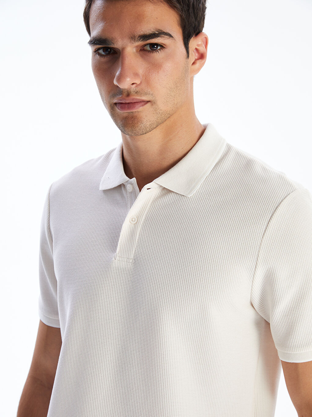 LCW Vision Polo Neck Men's Textured T-Shirt -S5L767Z8-VDJ