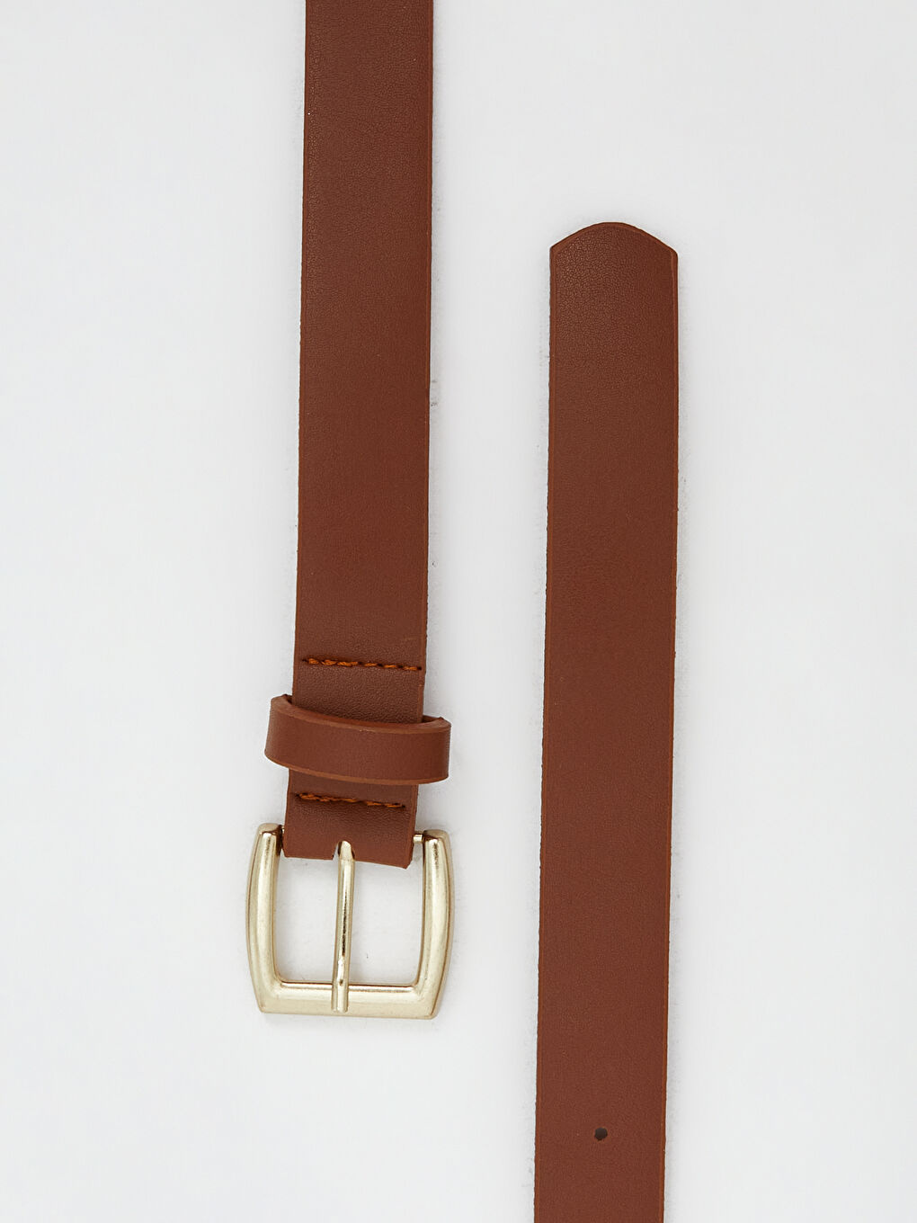 Kahverengi Deri Görünümlü Kadın Kemer-2