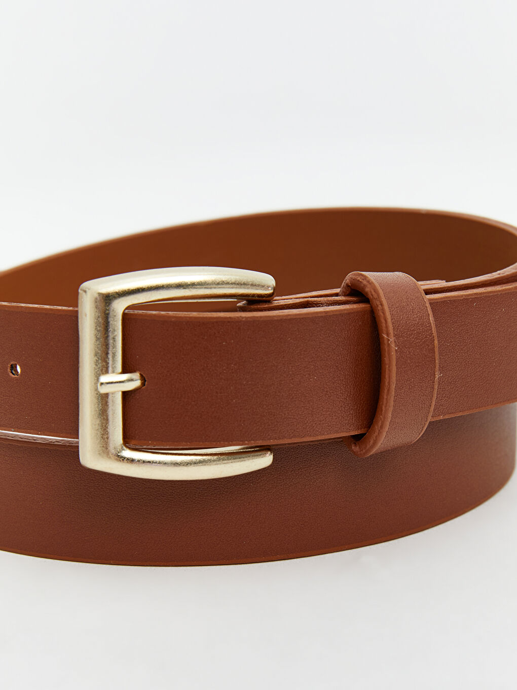 Kahverengi Deri Görünümlü Kadın Kemer-3