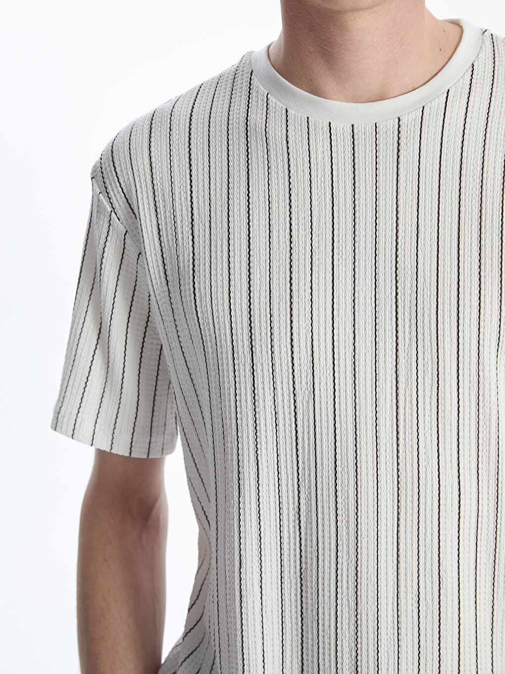 Crew Neck Short Sleeve Striped Men's T-Shirt -S5L774Z8-Q6K