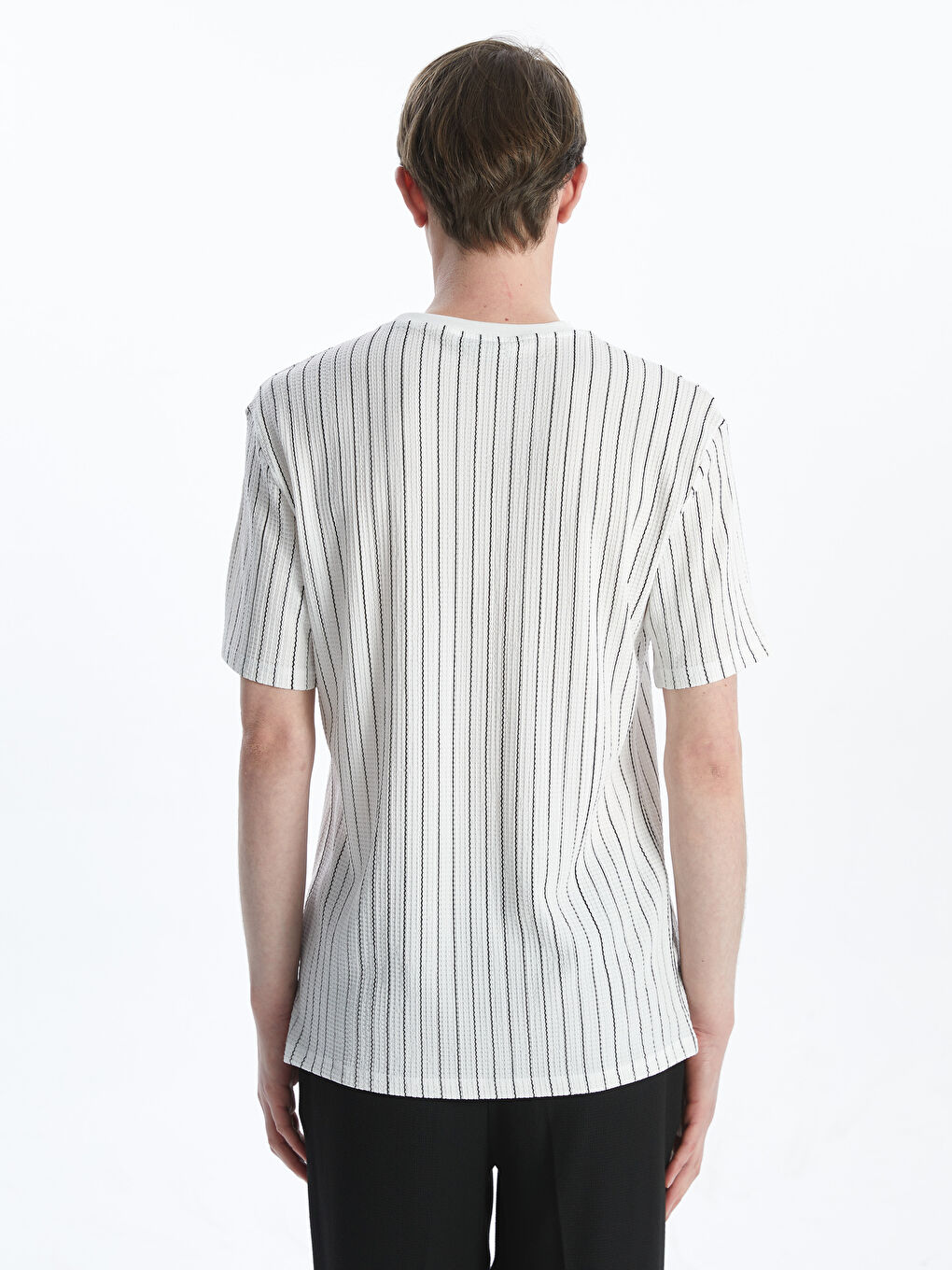 Crew Neck Short Sleeve Striped Men's T-Shirt -S5L774Z8-Q6K