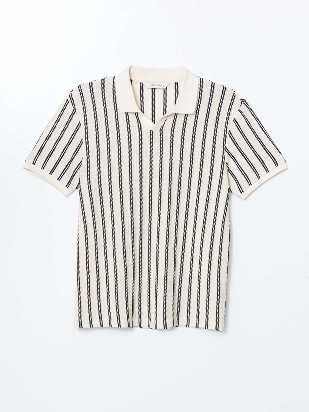 Polo Neck Short Sleeve Striped Men's T-Shirt -S5L784Z8-CVL