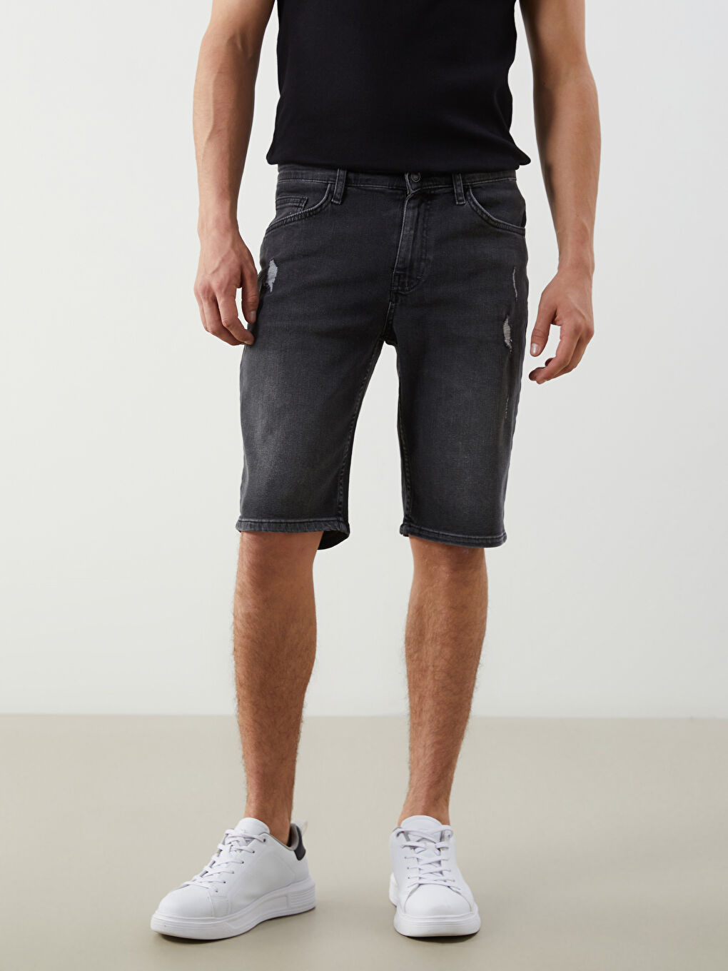 LCW Jeans Antrasit Standart Kalıp Erkek Jean Şort - 1
