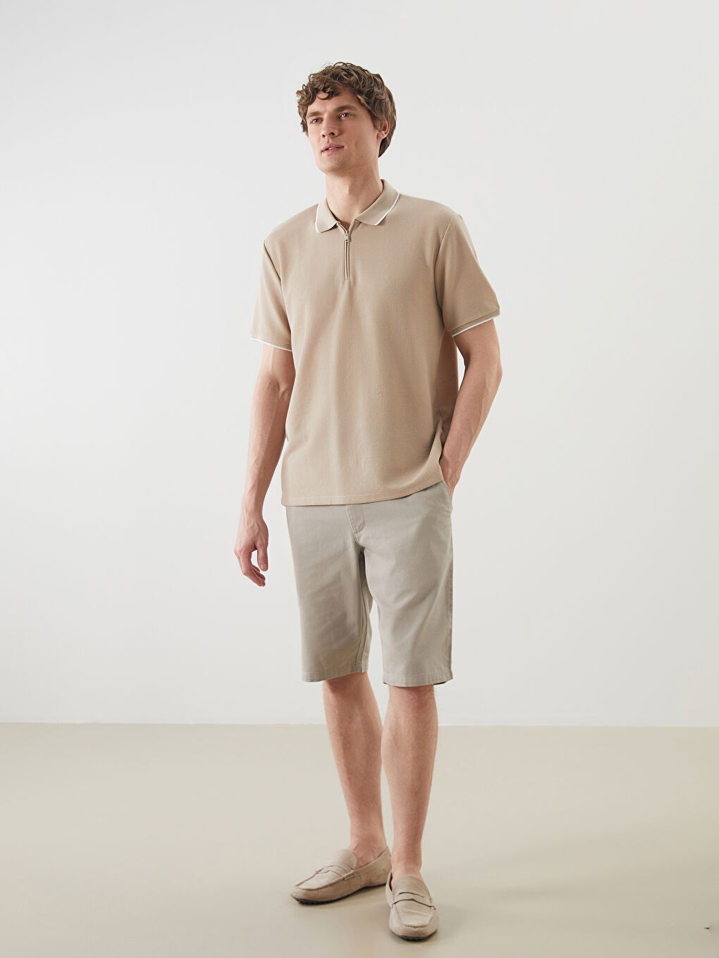 Polo Neck Short Sleeve Men's T-Shirt -S5L787Z8-HZZ