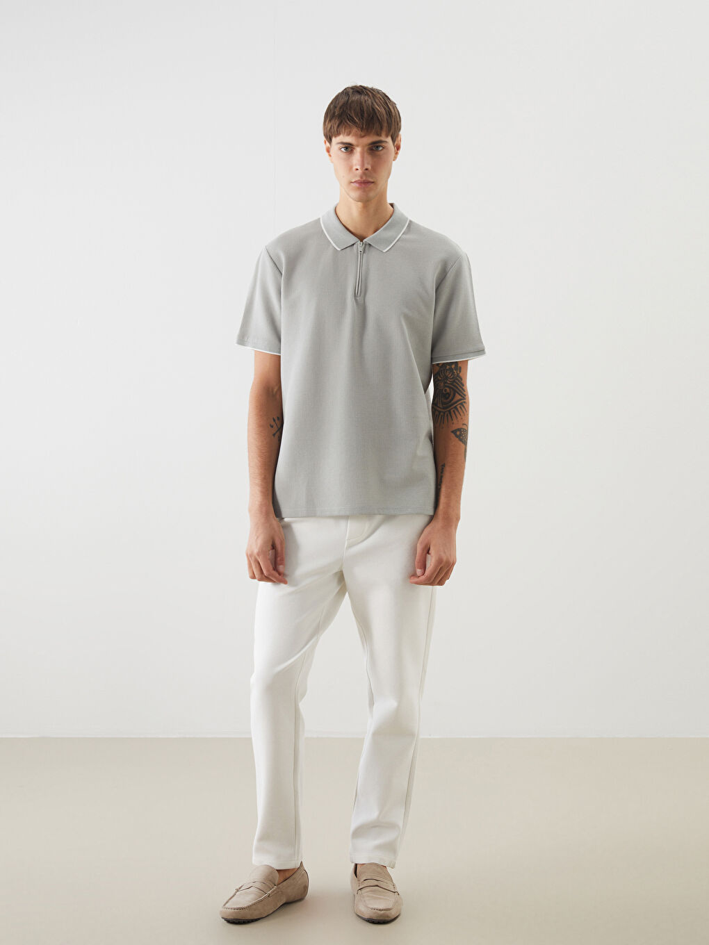 Polo Neck Short Sleeve Men's T-Shirt -S5L787Z8-J1R