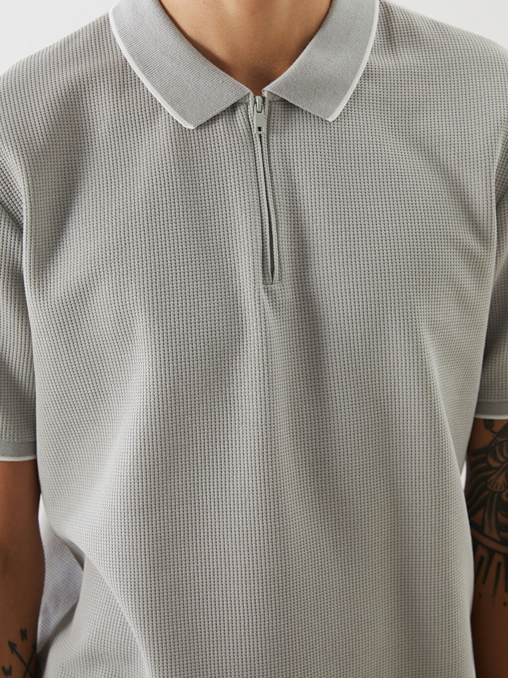 Polo Neck Short Sleeve Men's T-Shirt -S5L787Z8-J1R