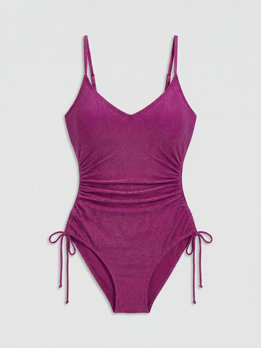 Fuşya Simli Çıkarılabilir Pedli Kadın Mayo