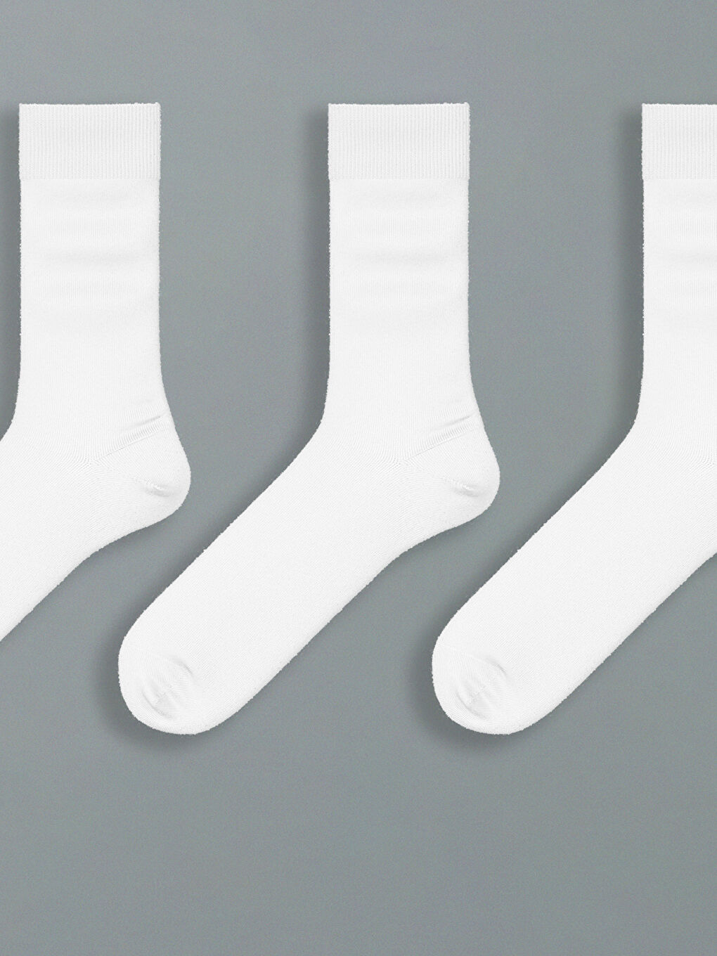 Beyaz Erkek Soket Çorap 3'lü-1