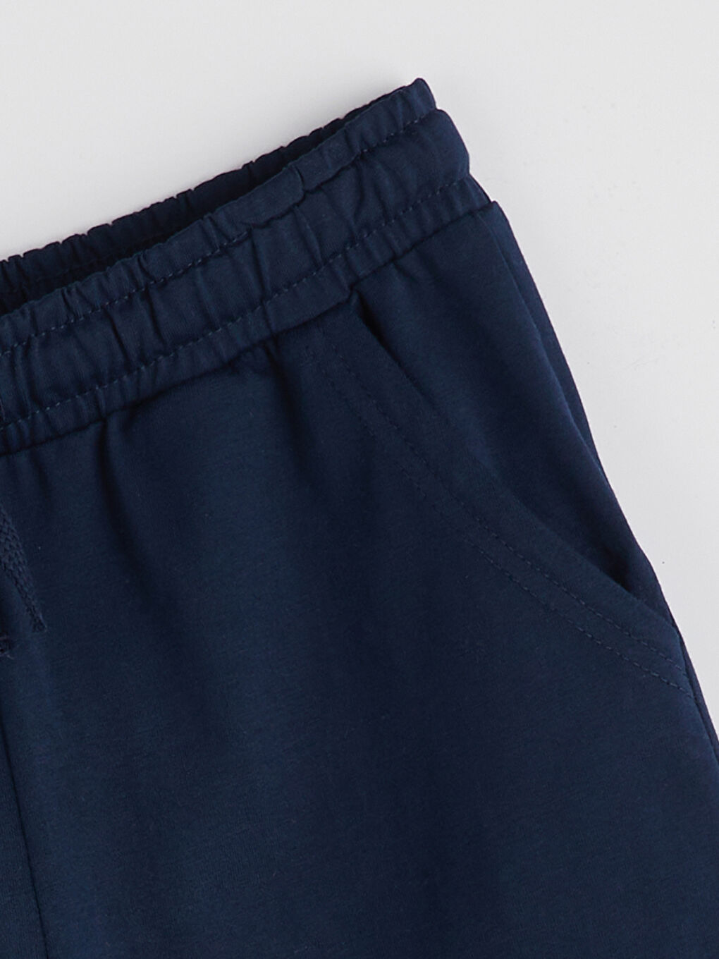 Lacivert Beli Lastikli Erkek Çocuk Şort-1