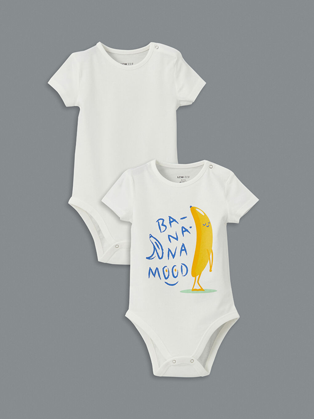 Crew Neck Baby Boy Snap Snap Body 2 Pack -S5L829Z1-EEW