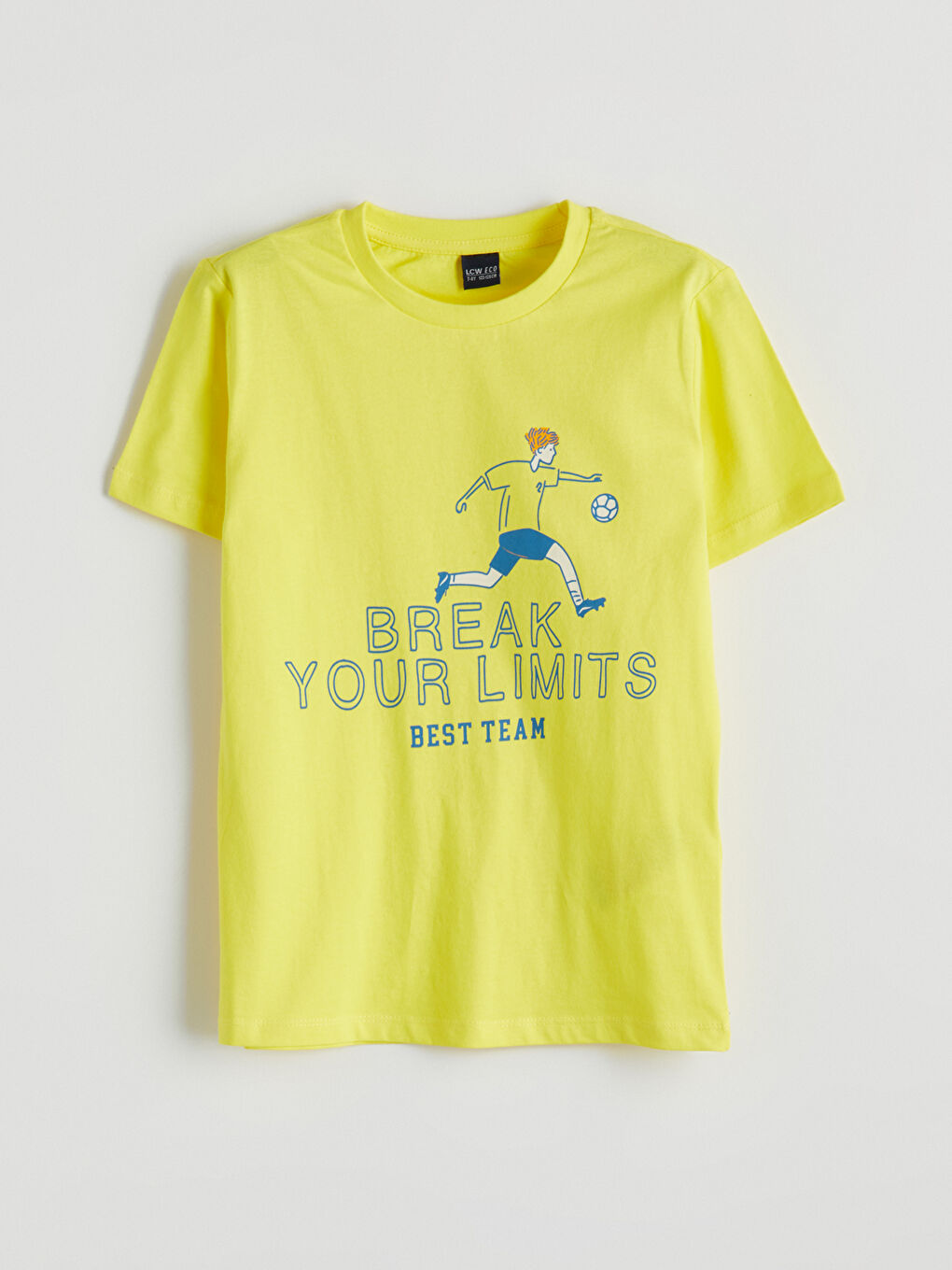 Sarı Bisiklet Yaka Kısa Kollu Baskılı Erkek Çocuk Tişört