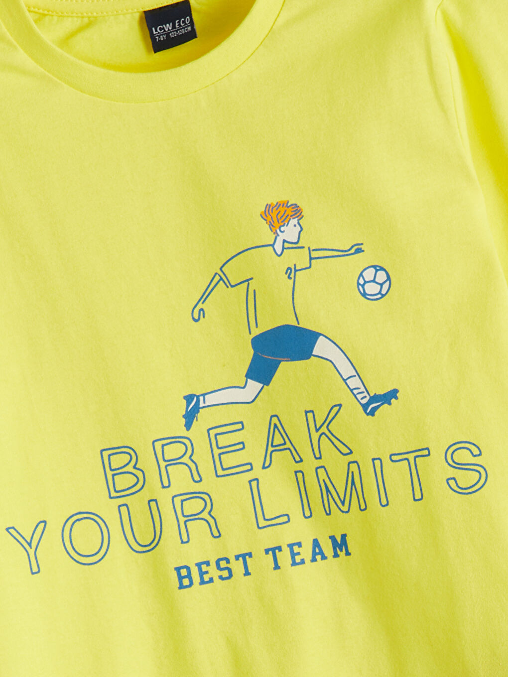 Sarı Bisiklet Yaka Kısa Kollu Baskılı Erkek Çocuk Tişört-2