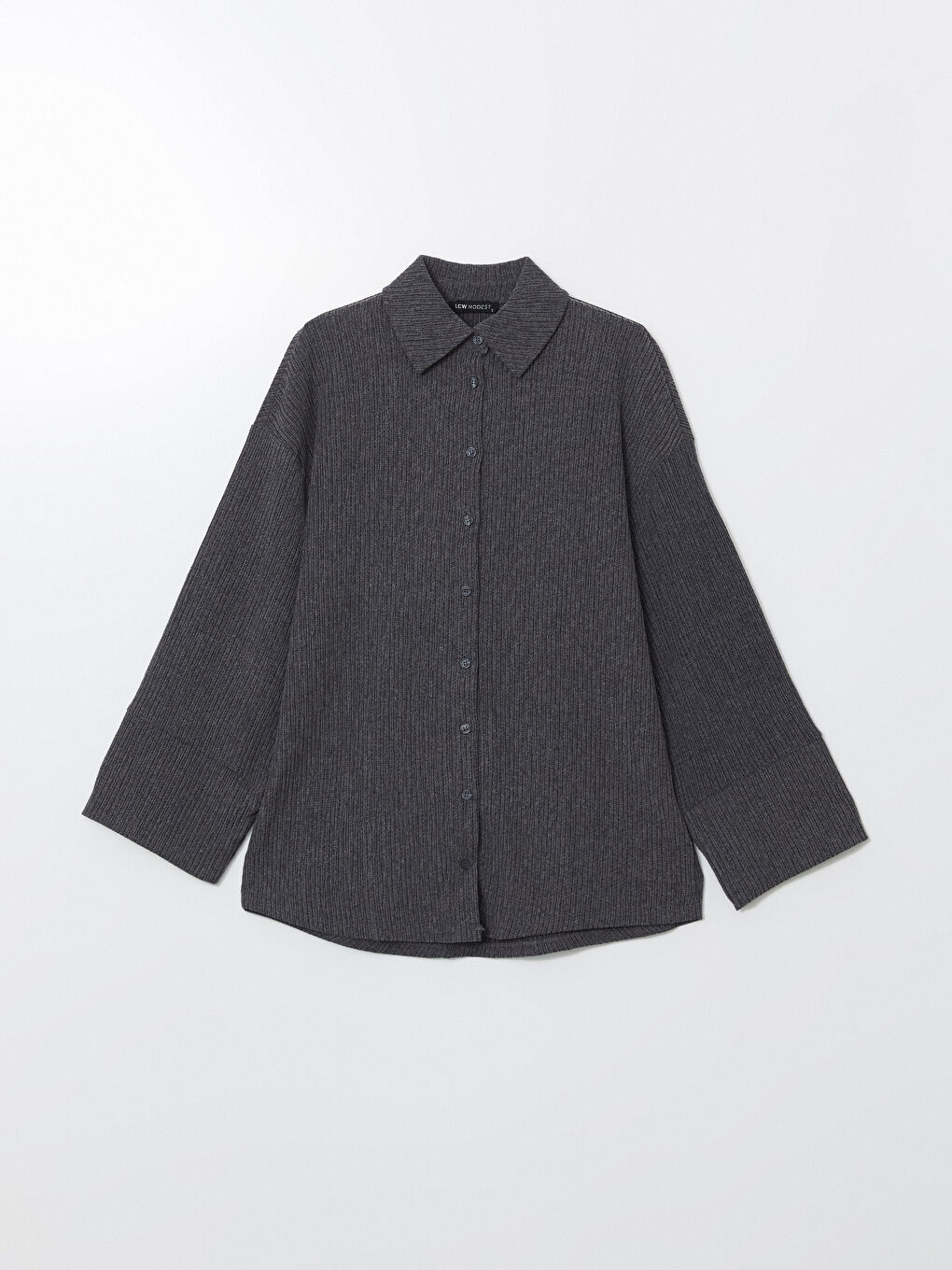 Textured Oversized Women’S Shirt Tunic -S5L976Z8-CTK