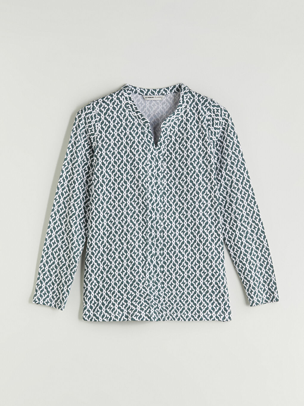 Notch Neck Patterned Blouse-4