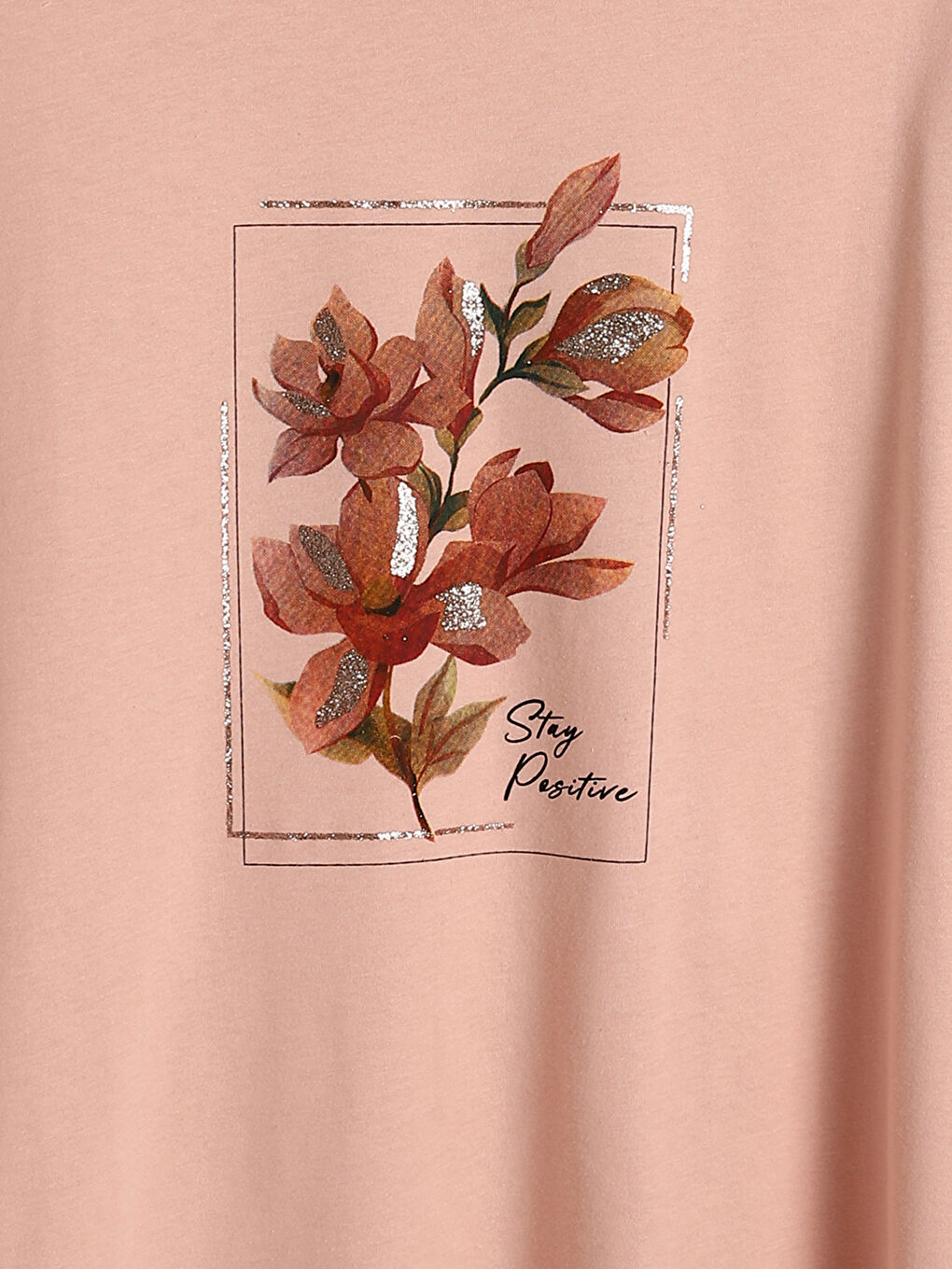 Crew Neck Floral Oversize Women's T-Shirt-3