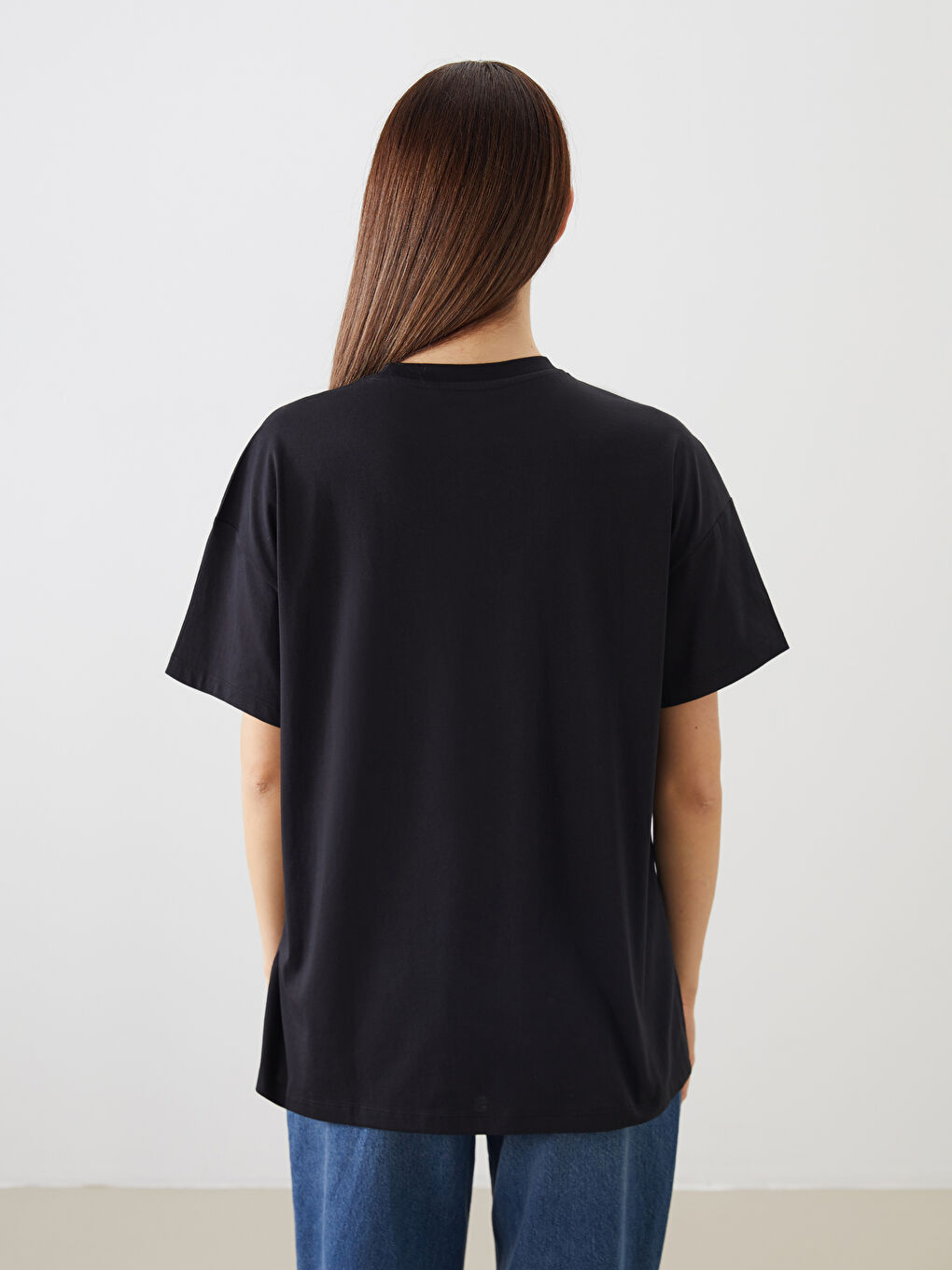 Crew Neck Printed Oversize Women's T-Shirt-3