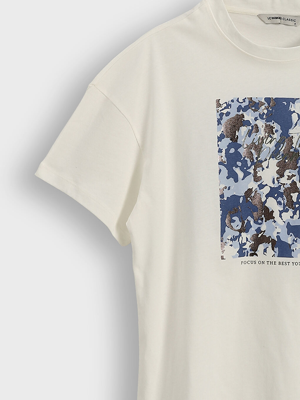 تيشيرت نسائي واسع بطبعة بياقة دائرية LCWAIKIKI Classic-2