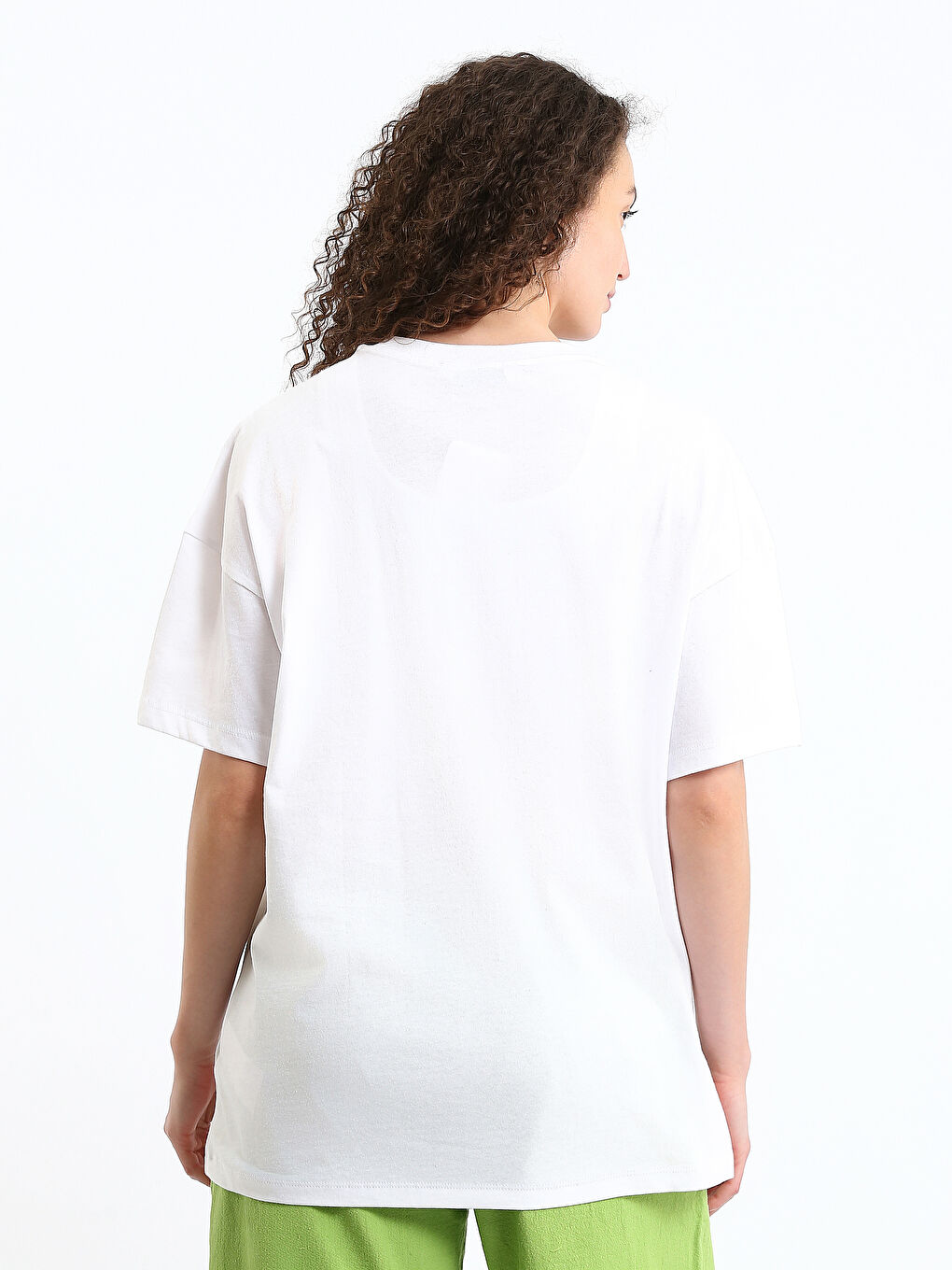 Crew Neck Printed Oversize Women's T-Shirt-4