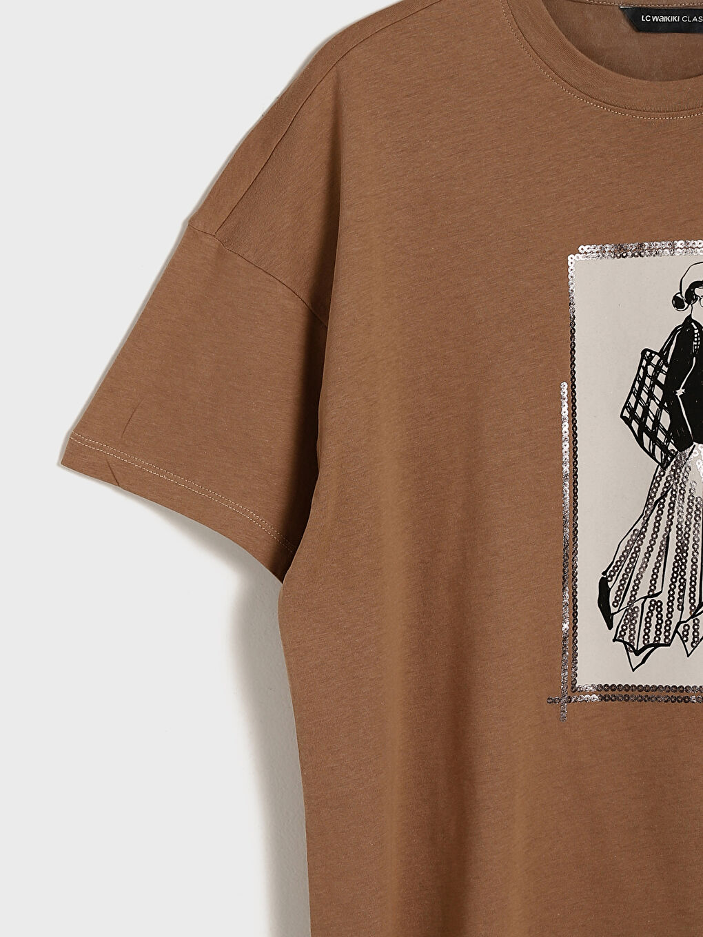 Crew Neck Printed Oversize Women's T-Shirt-2