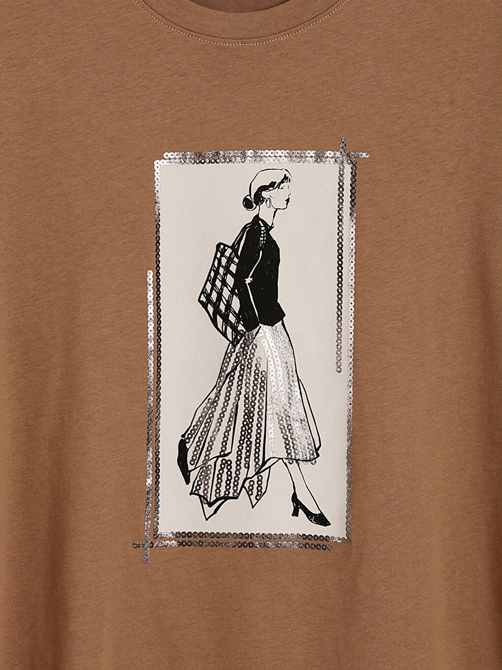 Crew Neck Printed Oversize Women's T-Shirt-3