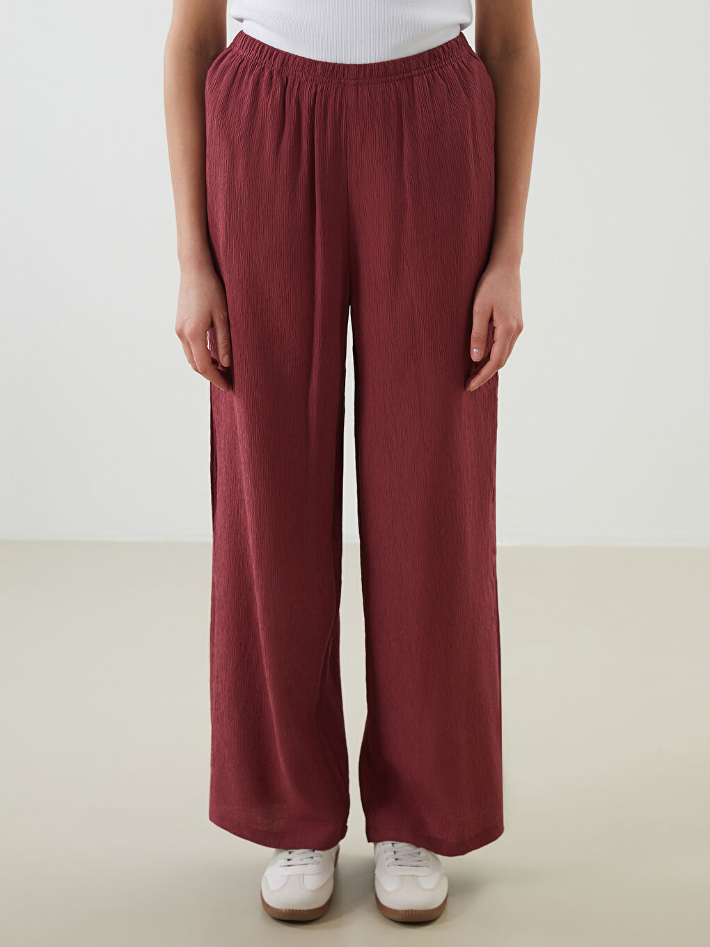 LCW Vision Elasticated Waist Textured Women's Trousers -S5LA05Z8-KFT