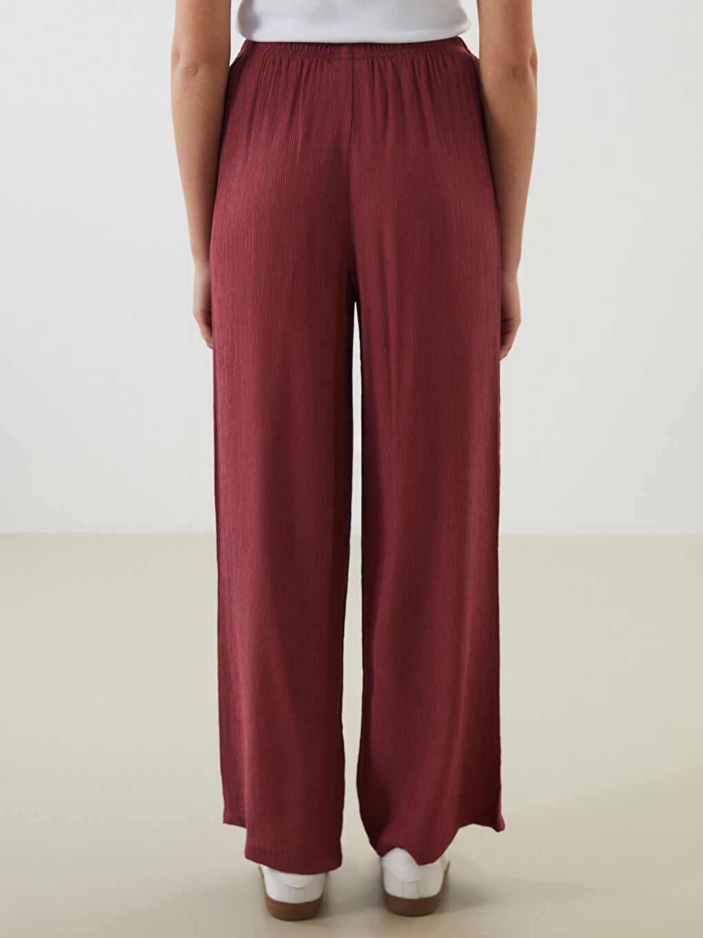 LCW Vision Elasticated Waist Textured Women's Trousers -S5LA05Z8-KFT