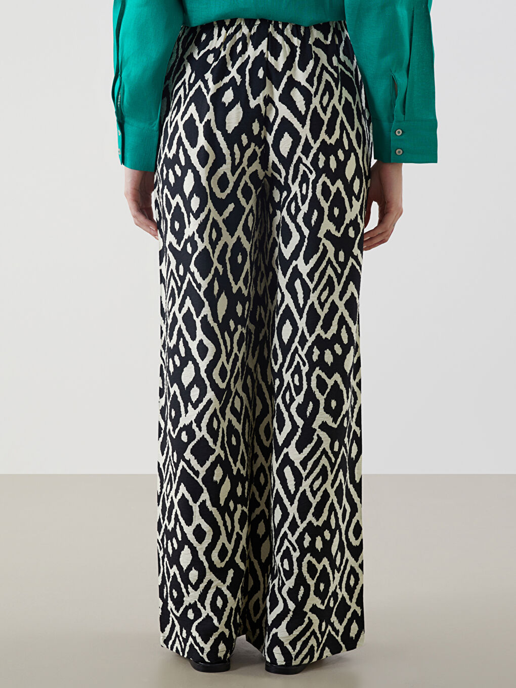 LCW Vision Elasticated Waist Patterned Women's Trousers -S5LA06Z8-LQJ