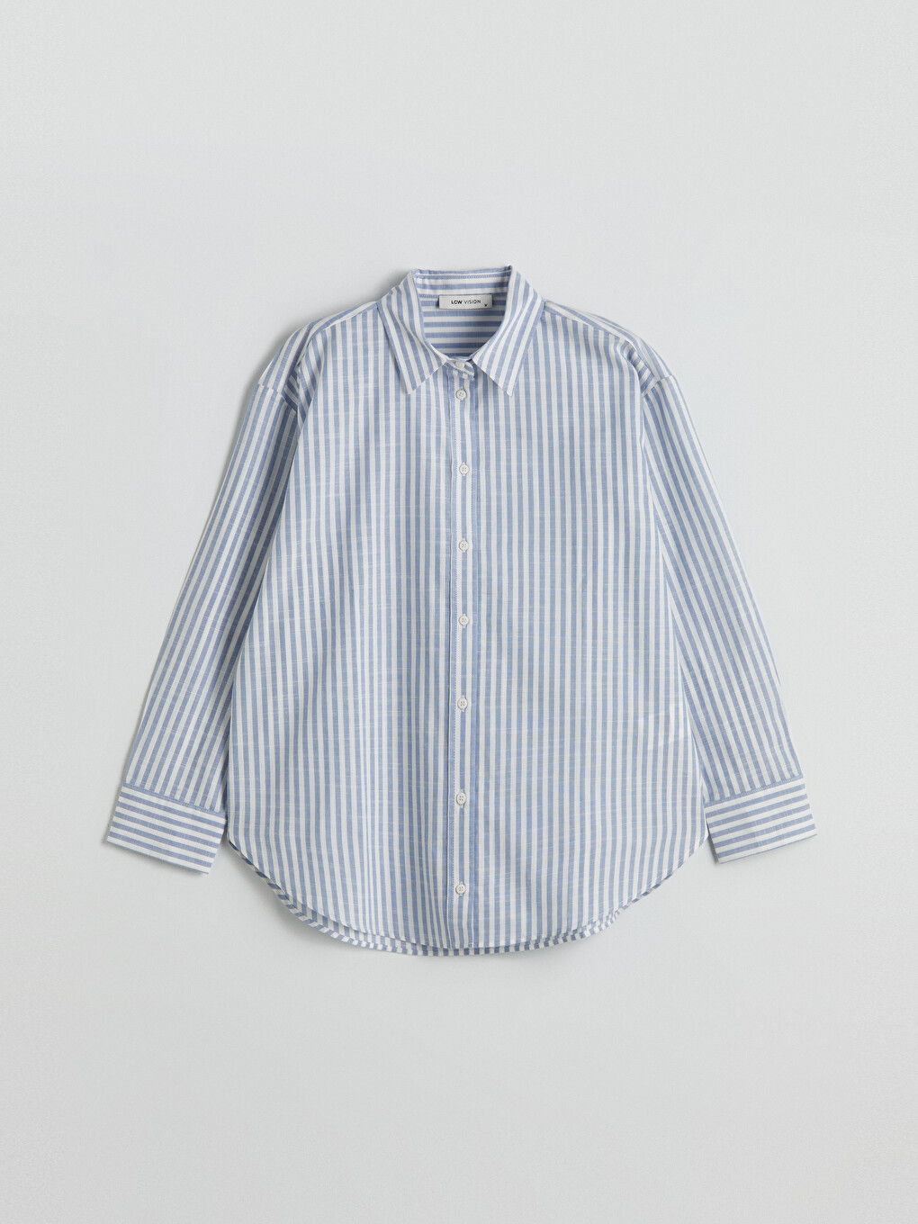 Striped Oversize Linen Blend Women's Shirt-4