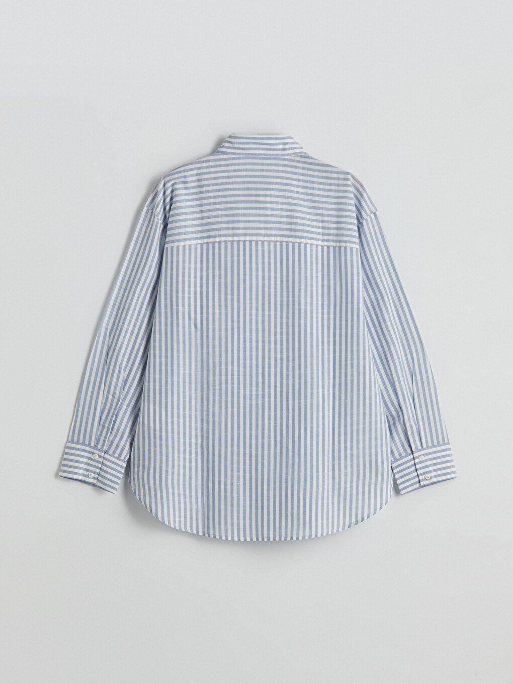 Striped Oversize Linen Blend Women's Shirt-5