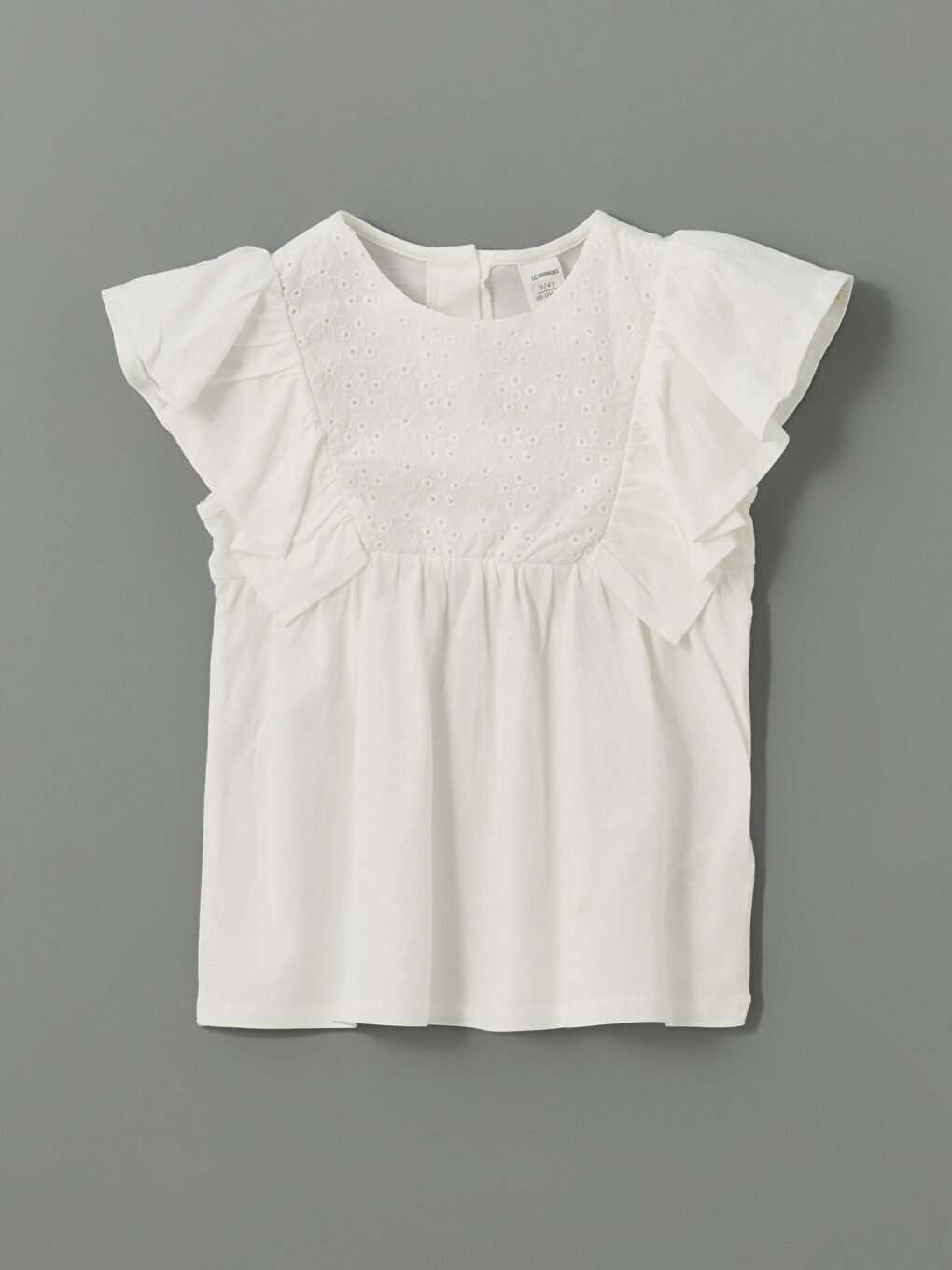 Crew Neck Embroidered Girl's T-Shirt -S5LA39Z1-R9J