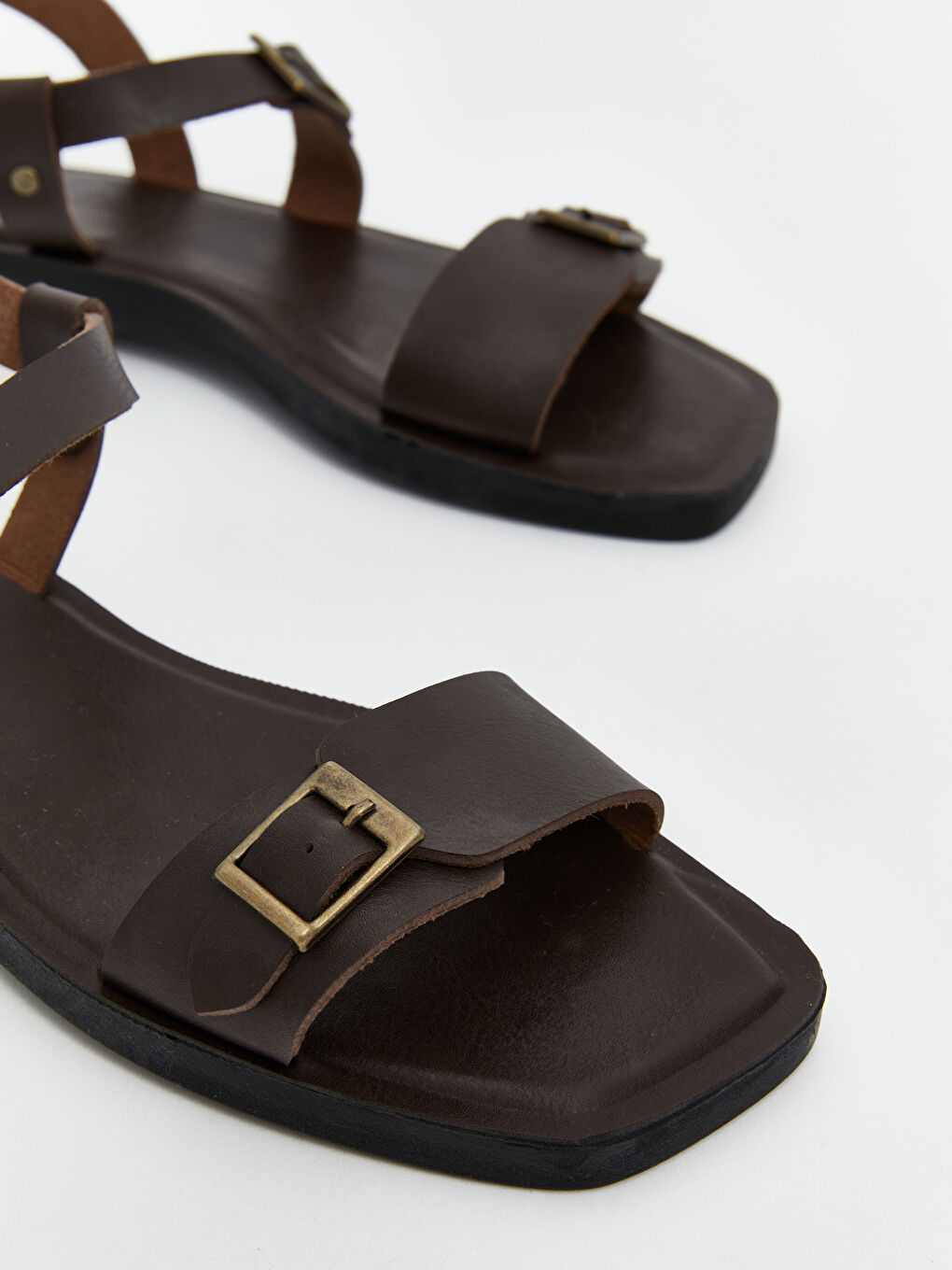 Cross-Strap Faux Leather Women's Sandals -S5LA48Z8-D7V