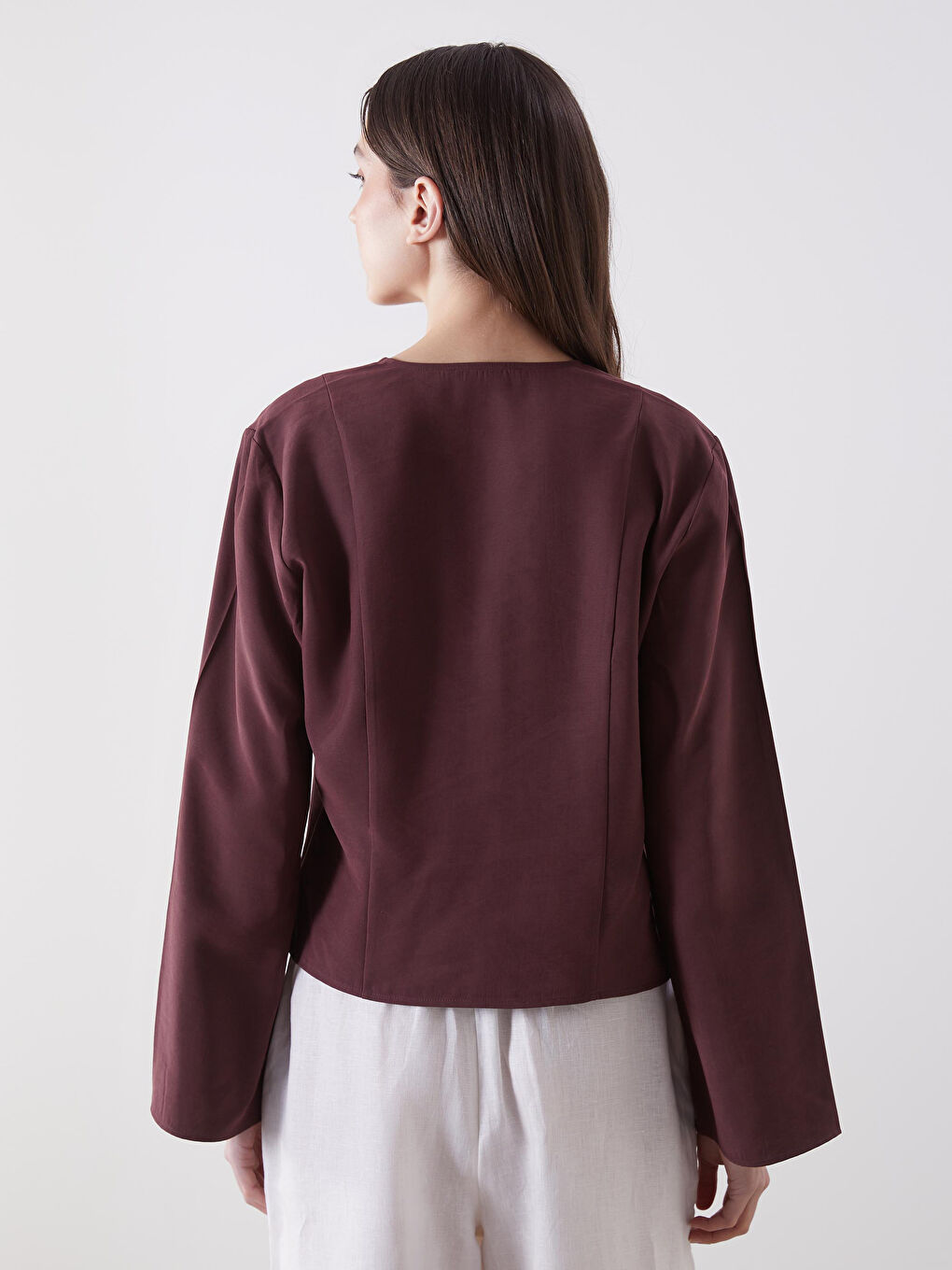 V-Neck Women's Blouse -S5LA78Z8-CTC