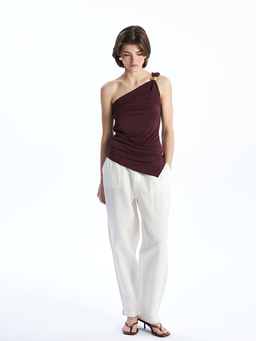 LCW Vision Woman ECRU Trousers -S5LB05Z8-FEL