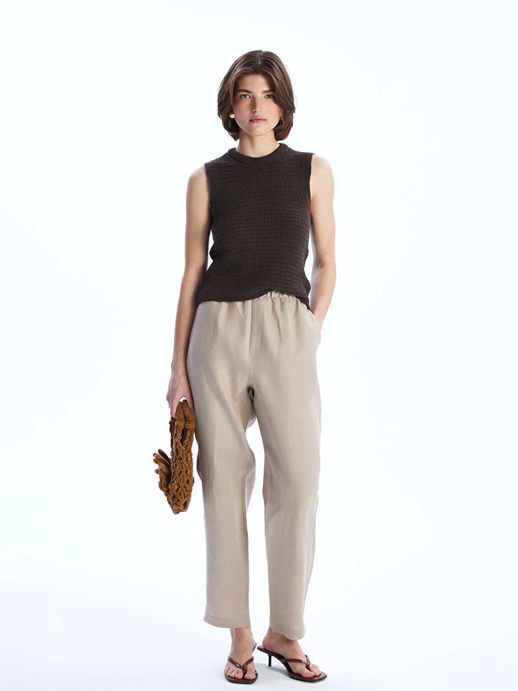 LCW Vision Woman BEIGE Trousers -S5LB05Z8-GHA