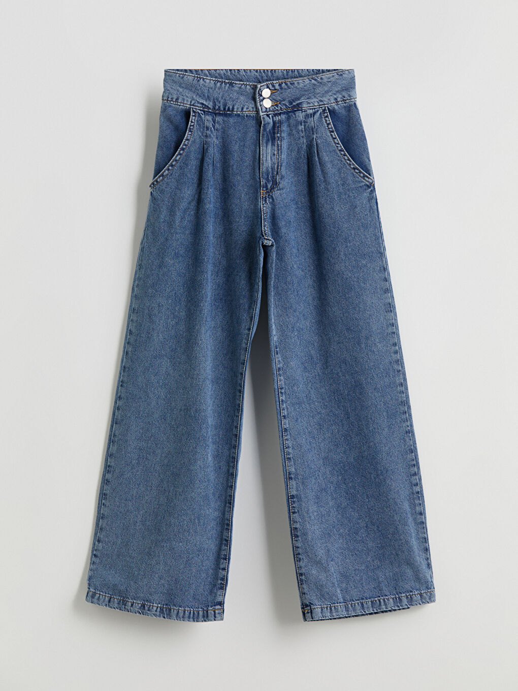 جينز لبنات بقصة واسعة-1