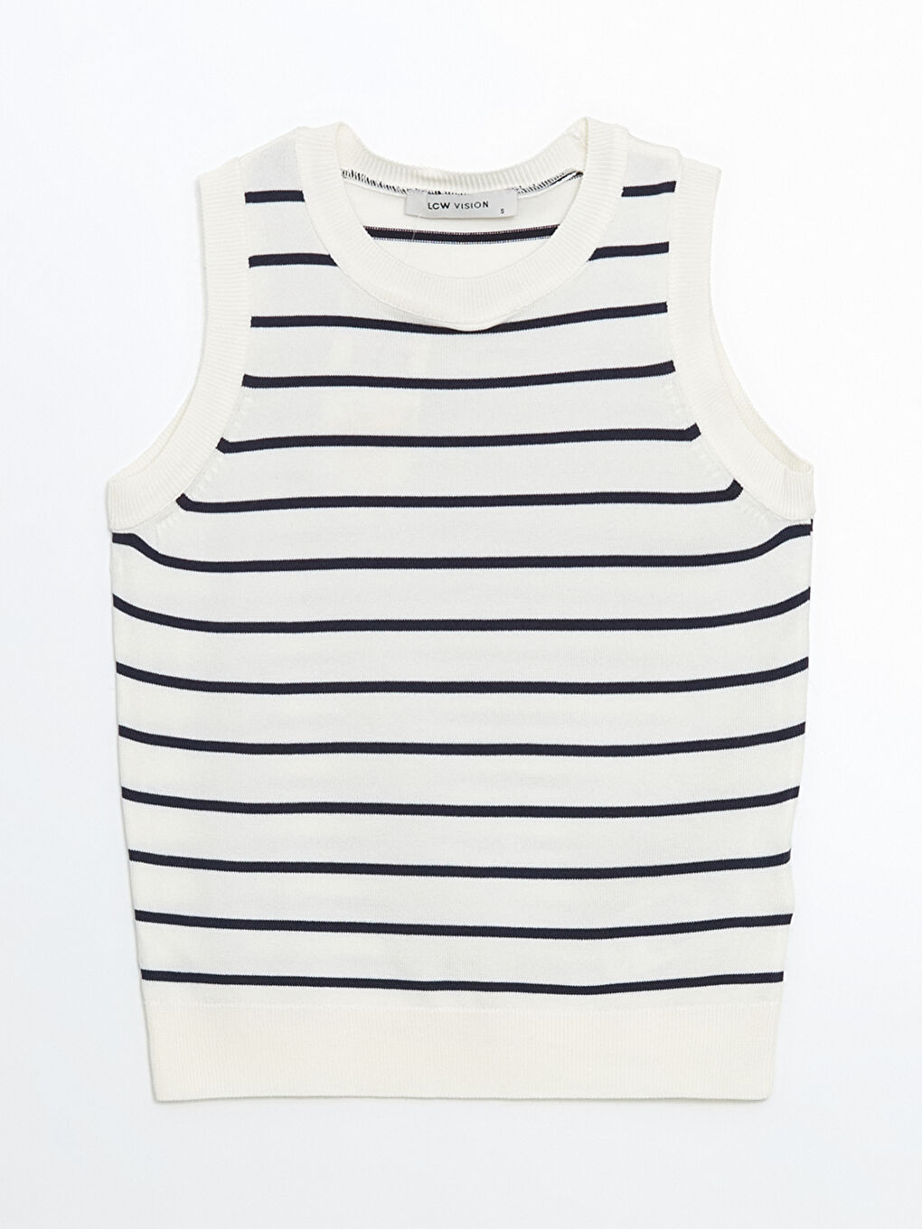 Crew Neck Striped Women's Knitwear Sweater -S5LB21Z8-LGS